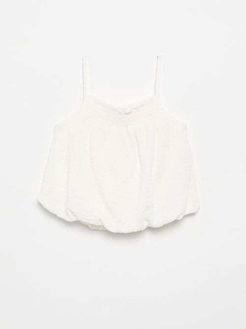 Effen débardeur van gewafelde stof - Kiabi