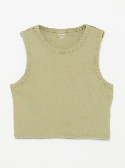 Effen débardeur van ribtricot - Kiabi