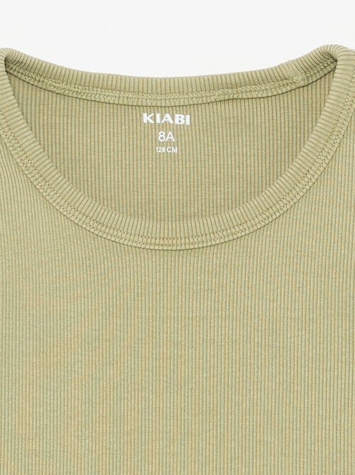 Effen débardeur van ribtricot - Kiabi