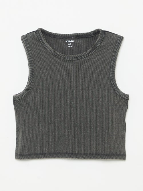 Effen débardeur van ribtricot - Kiabi
