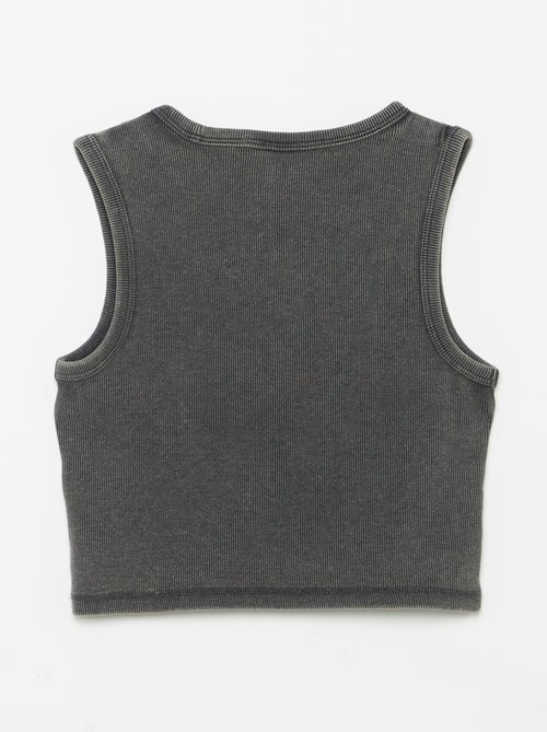 Effen débardeur van ribtricot - Kiabi