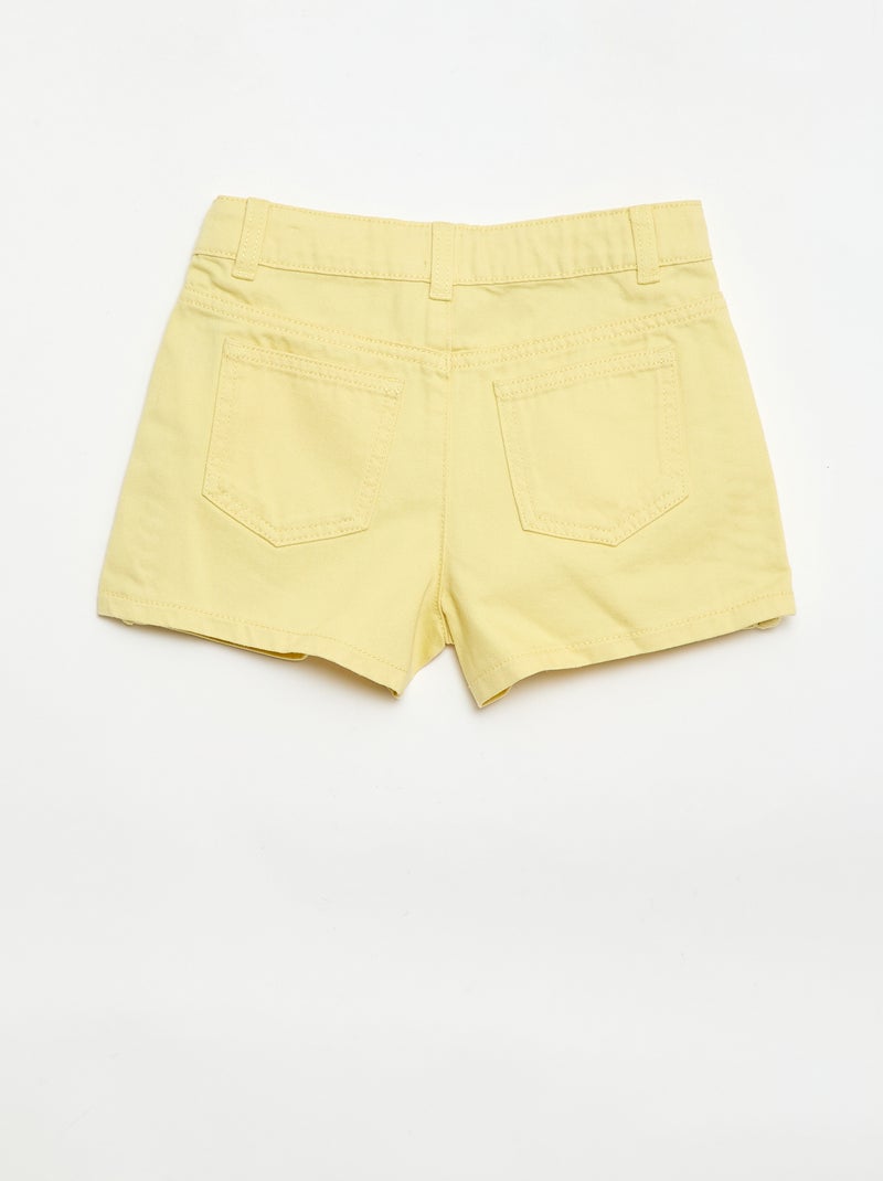 Effen denim bermuda met 5 zakken Geel - Kiabi