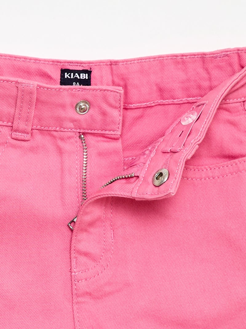 Effen denim bermuda met 5 zakken Rose - Kiabi