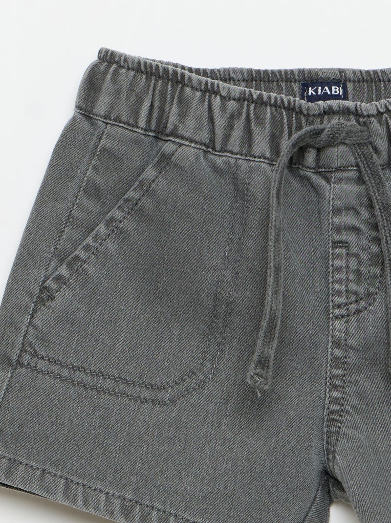 Effen denim short Grijs - Kiabi
