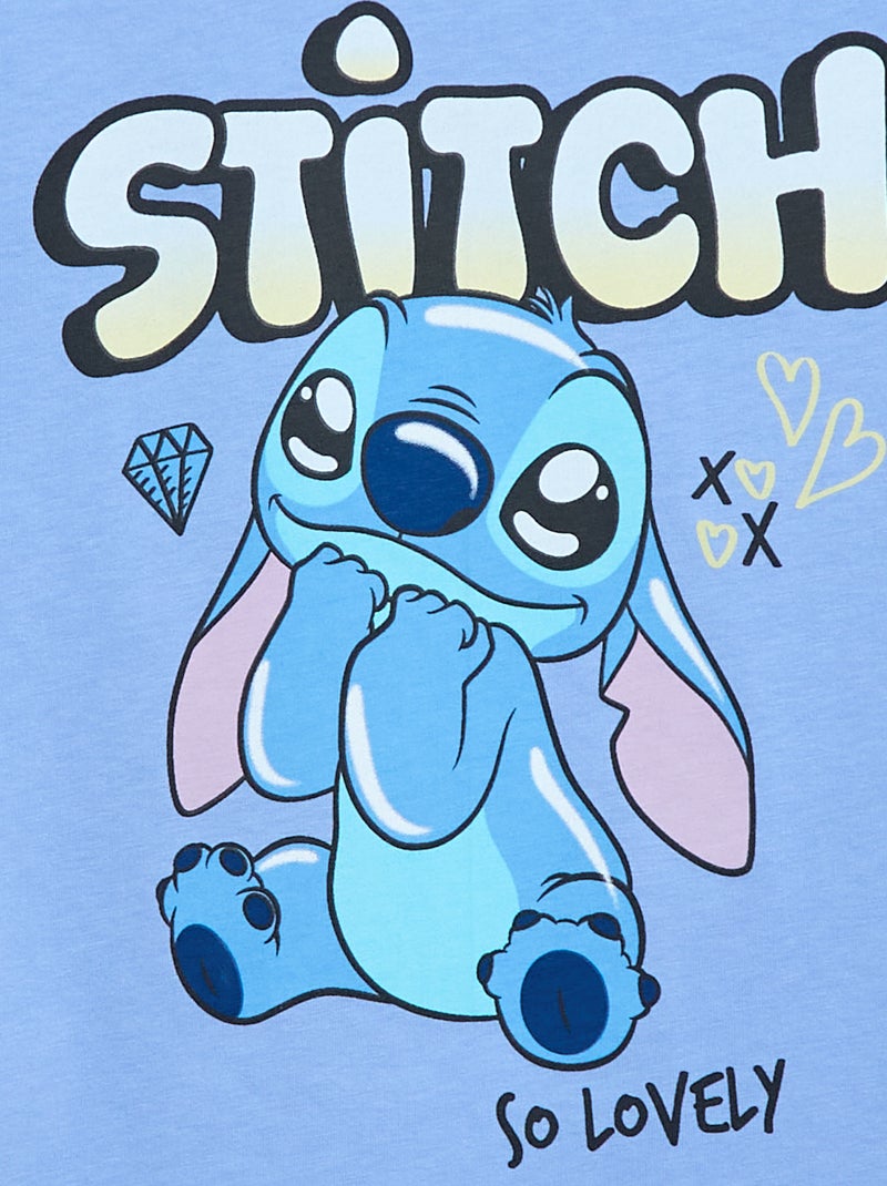 Effen 'Disney' 'Stitch' T-shirt van katoen Blauw - Kiabi