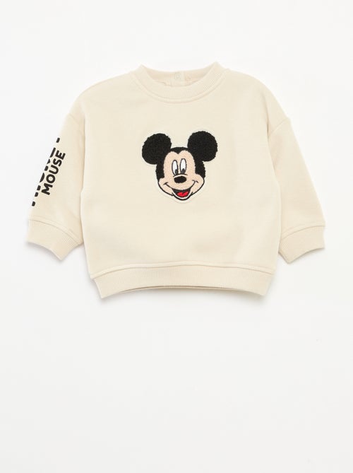 Effen Disney-trui met ronde hals en Mickey-print - - Kiabi