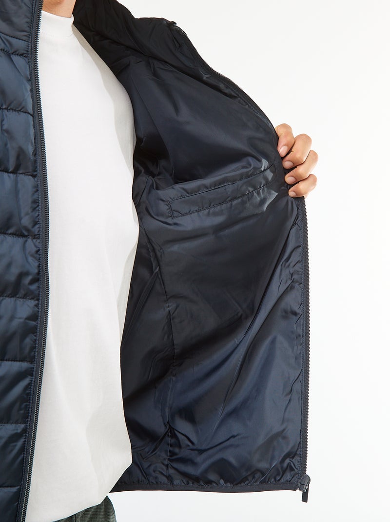 Effen donsjack van dunne stof Blauw - Kiabi