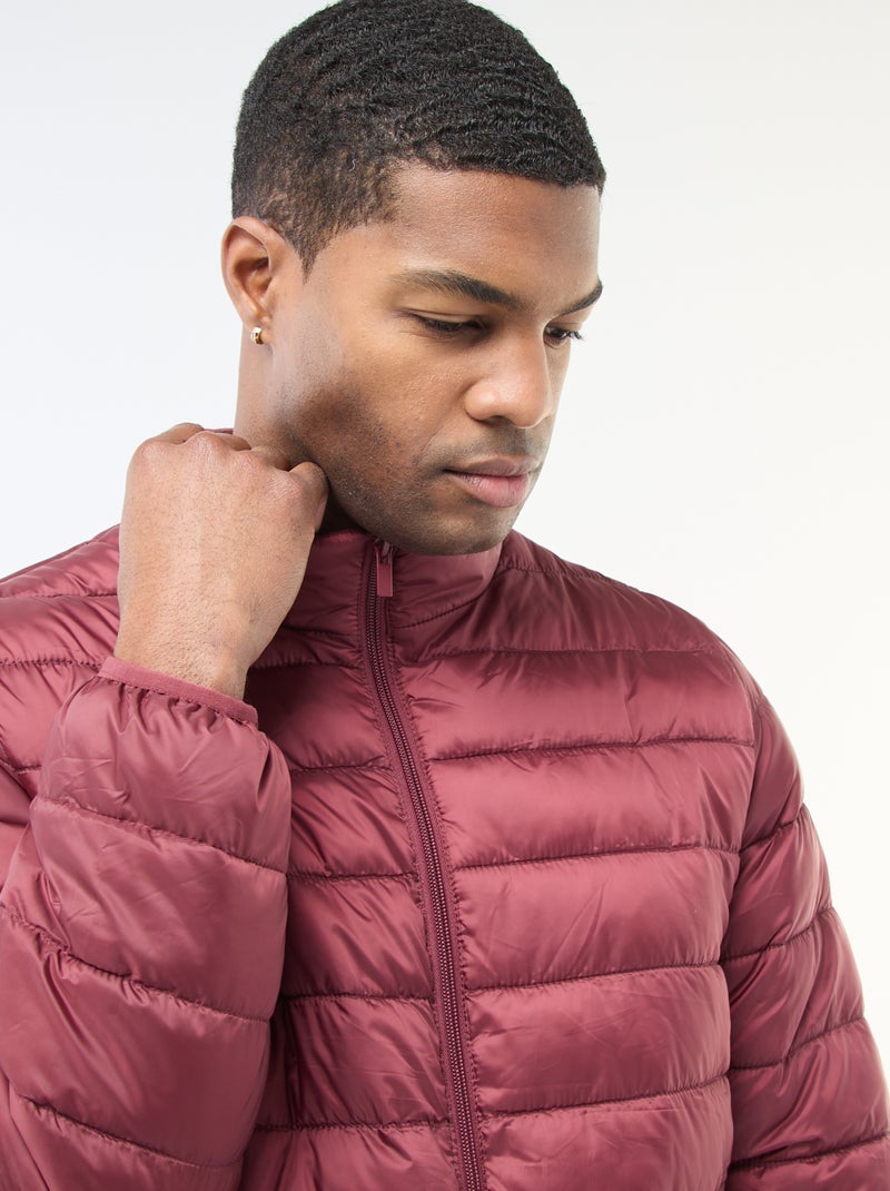 Effen donsjack van dunne stof Rood - Kiabi