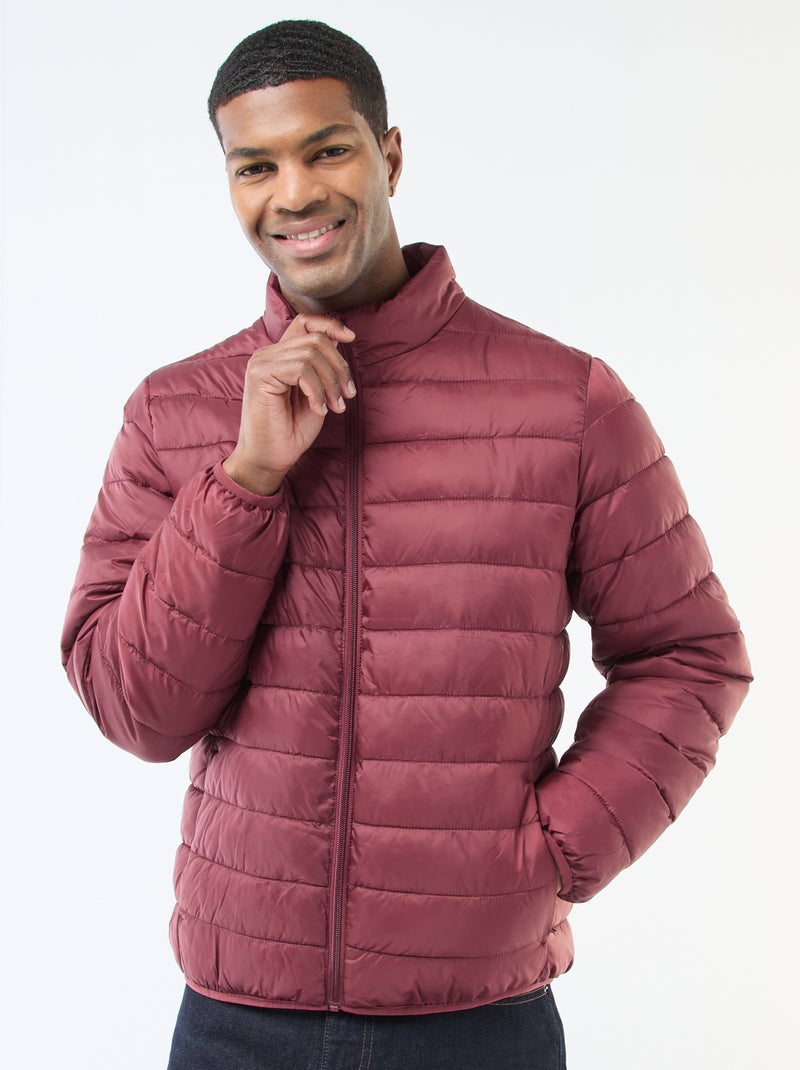 Effen donsjack van dunne stof Rood - Kiabi