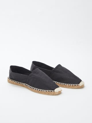Effen espadrilles van stevige stof