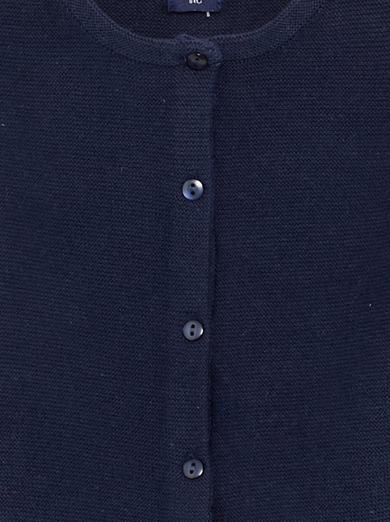 Effen fijngebreid vest Blauw - Kiabi