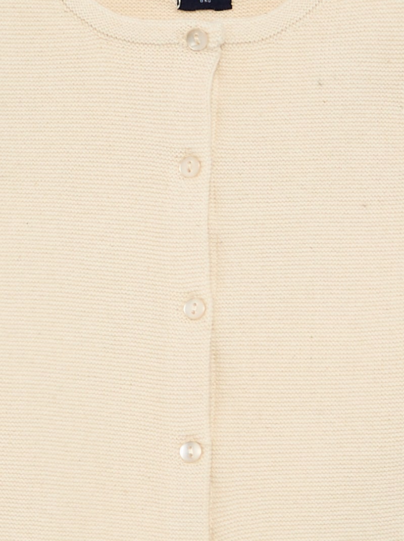 Effen fijngebreid vest Wit - Kiabi