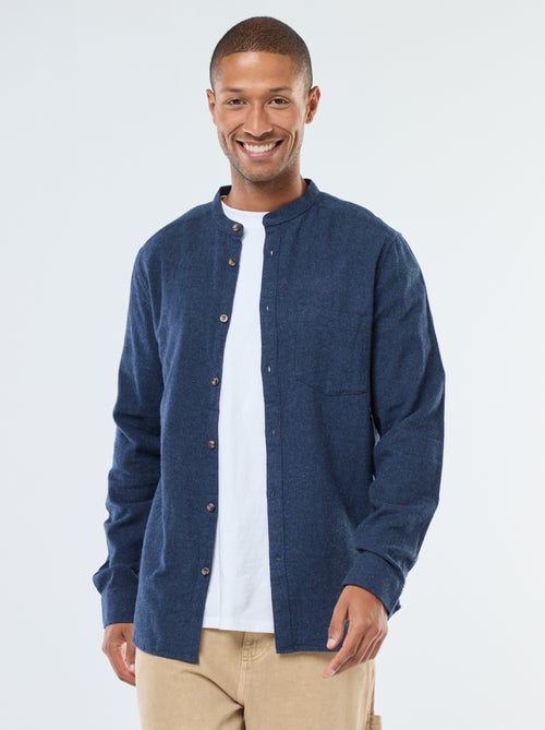 Effen, flanellen overhemd met Maokraag - Kiabi