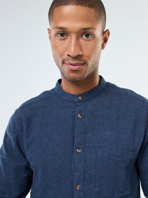 Effen, flanellen overhemd met Maokraag - Kiabi