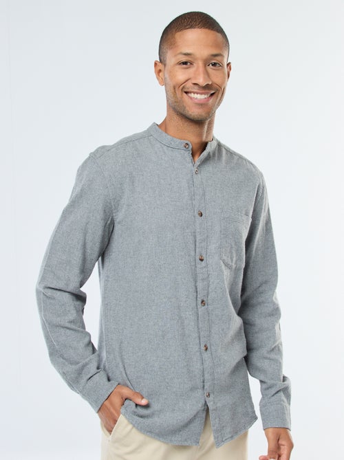 Effen, flanellen overhemd met Maokraag - Kiabi