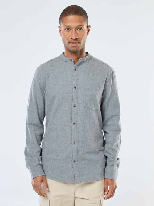 Effen, flanellen overhemd met Maokraag - Kiabi