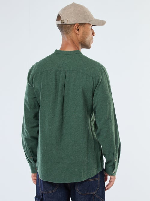 Effen, flanellen overhemd met Maokraag - Kiabi