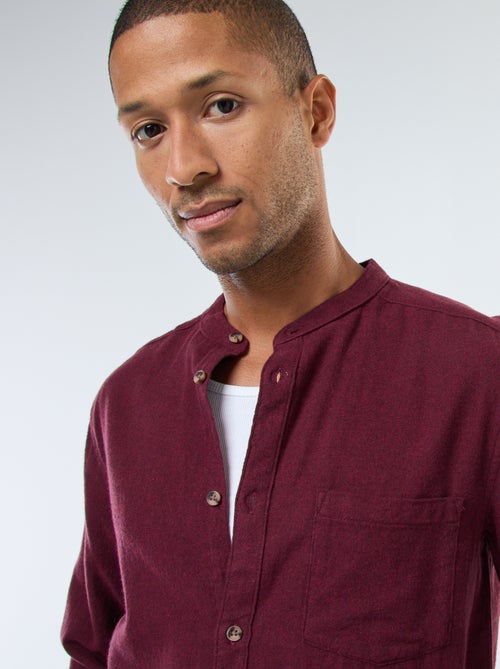 Effen, flanellen overhemd met Maokraag - Kiabi