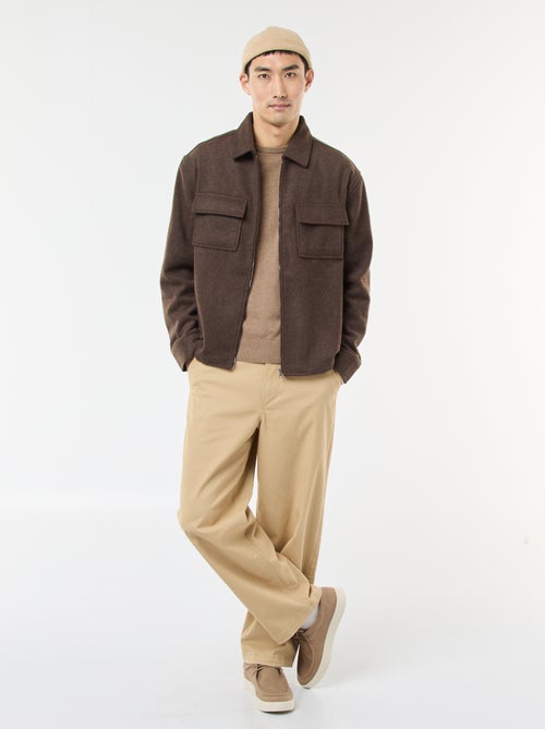 Effen, flanellen overshirt - Kiabi