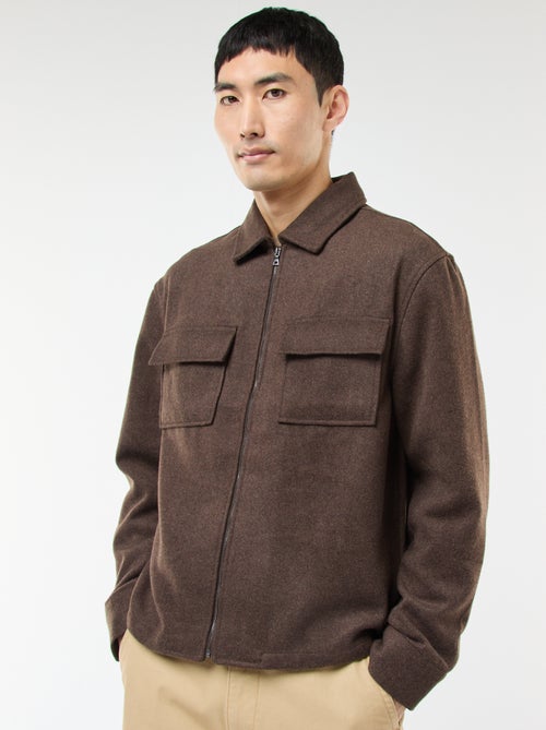 Effen, flanellen overshirt - Kiabi