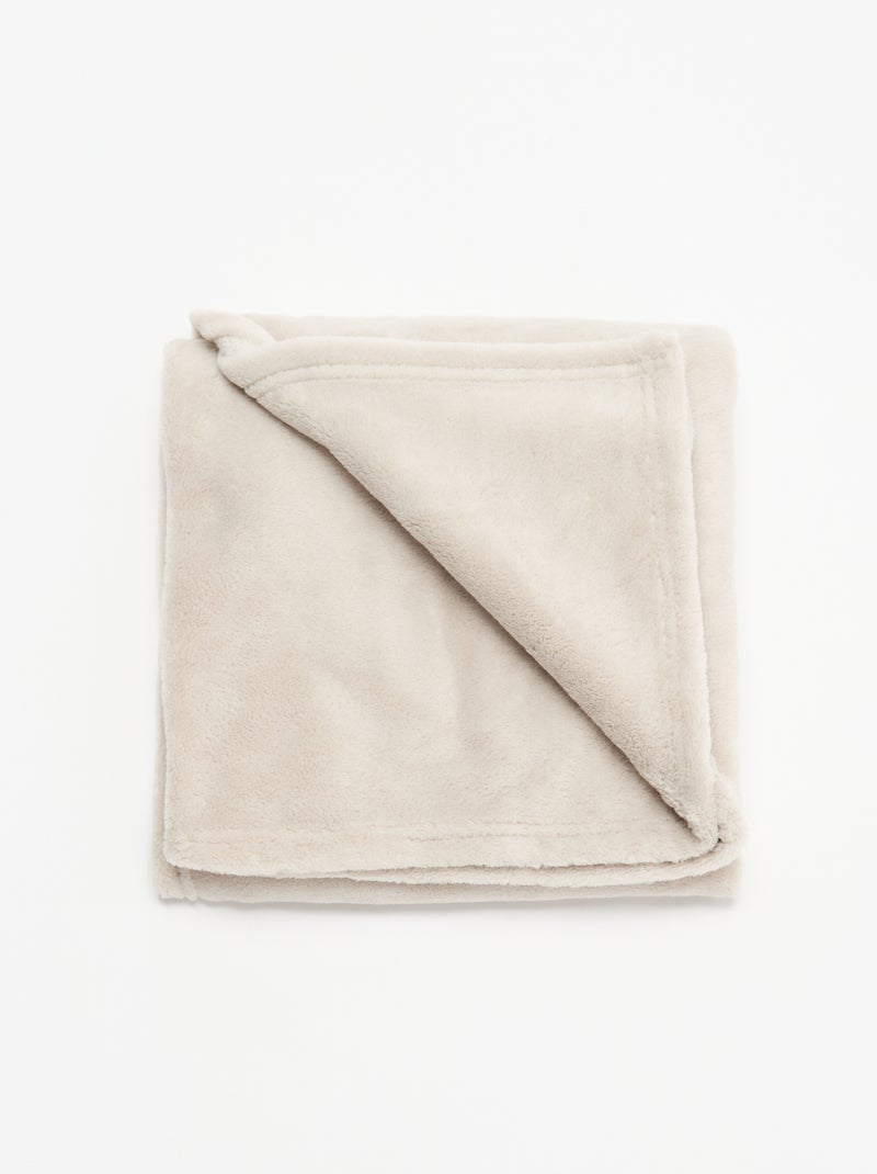 Effen fleece deken Biege - Kiabi