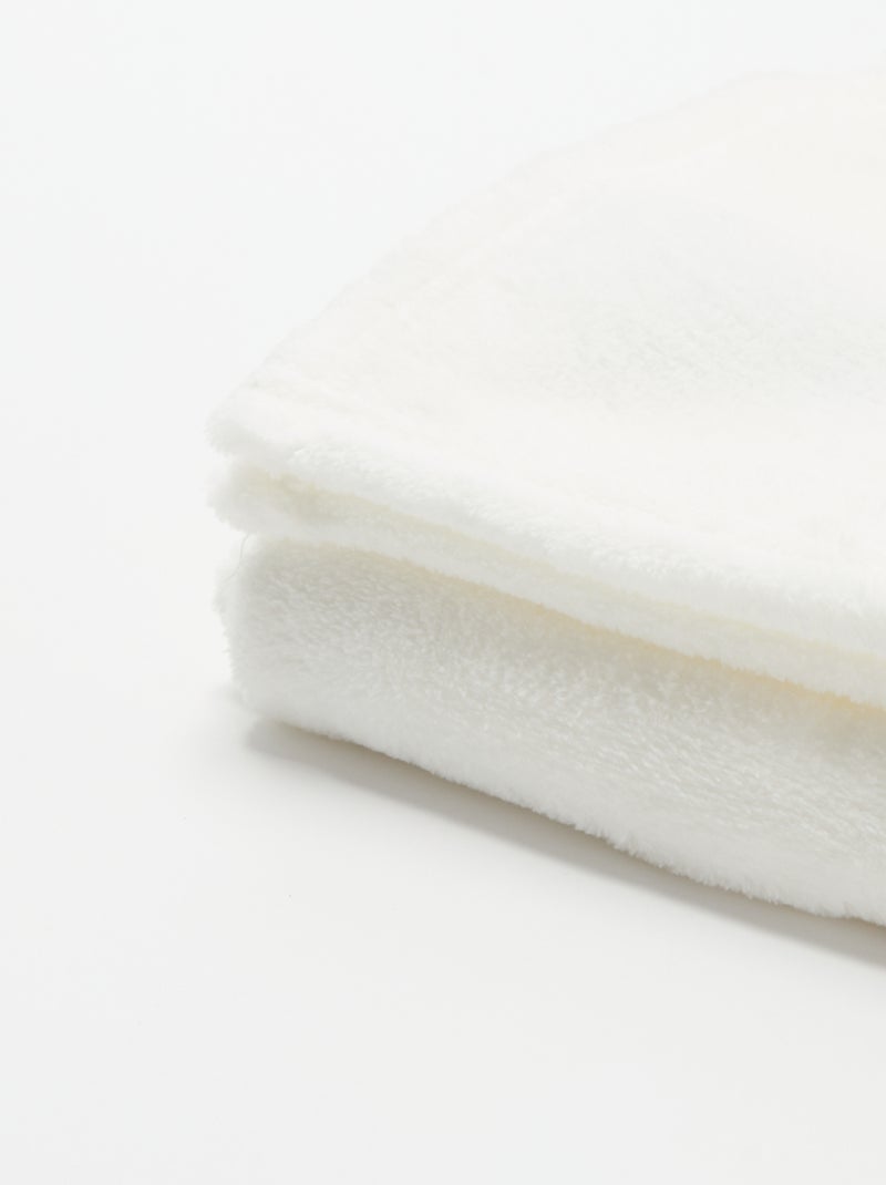 Effen fleece deken Wit - Kiabi