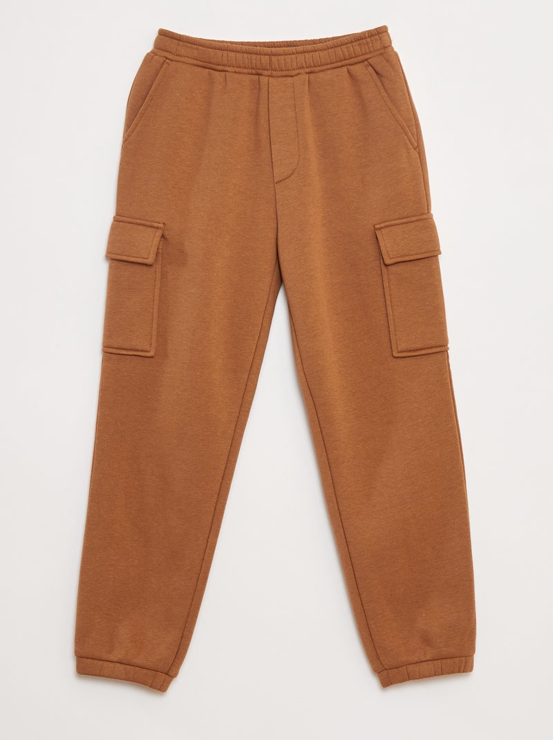 Effen fleece joggingbroek met zakken Biege - Kiabi