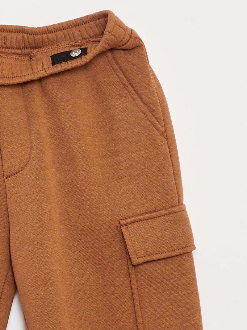 Effen fleece joggingbroek met zakken Biege - Kiabi