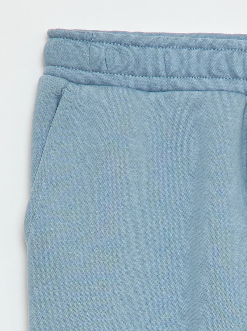 Effen fleece joggingbroek met zakken Blauw - Kiabi