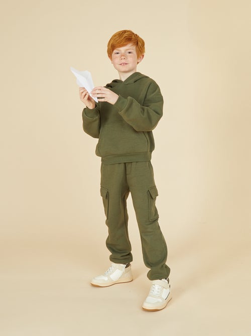 Effen fleece joggingbroek met zakken - Kiabi