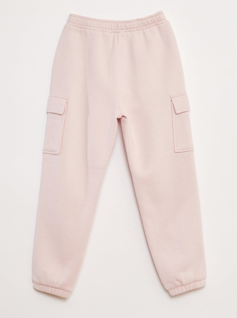 Effen fleece joggingbroek met zakken Rose - Kiabi
