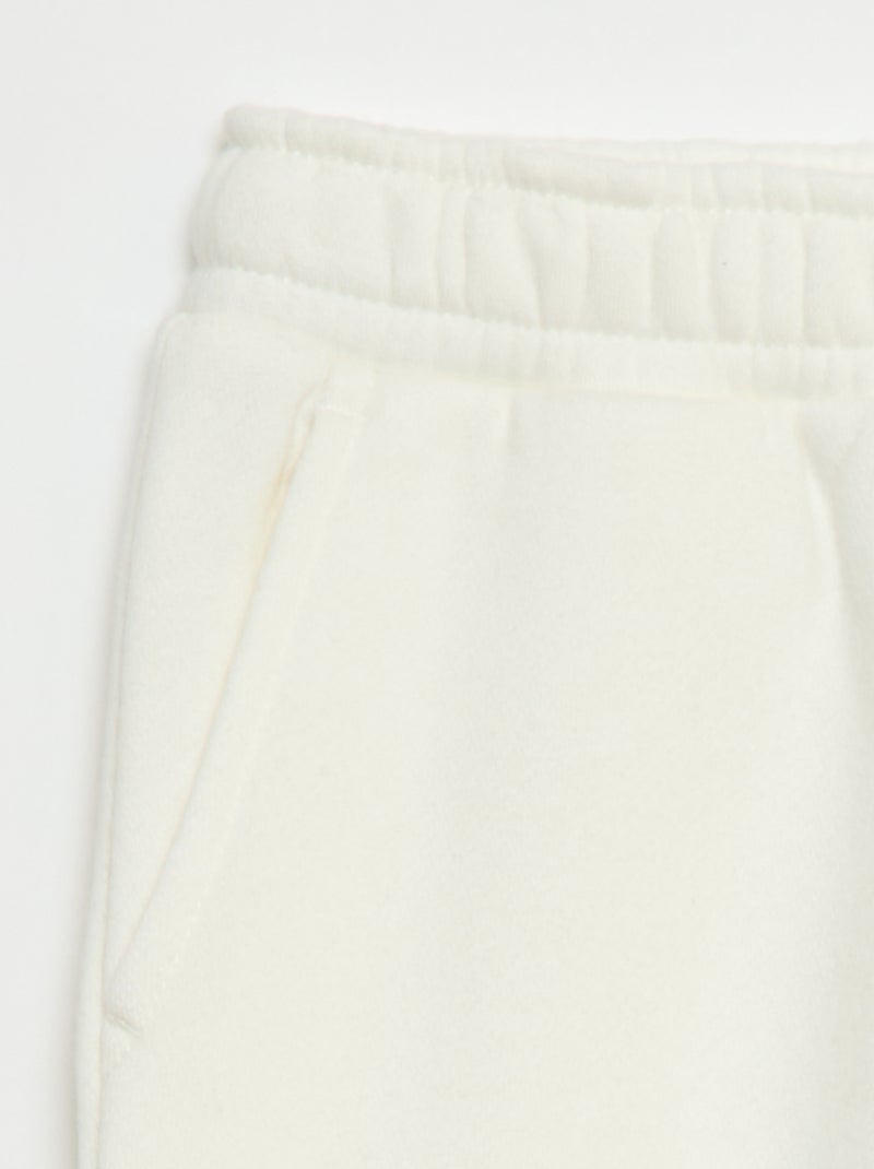 Effen fleece joggingbroek met zakken Wit - Kiabi