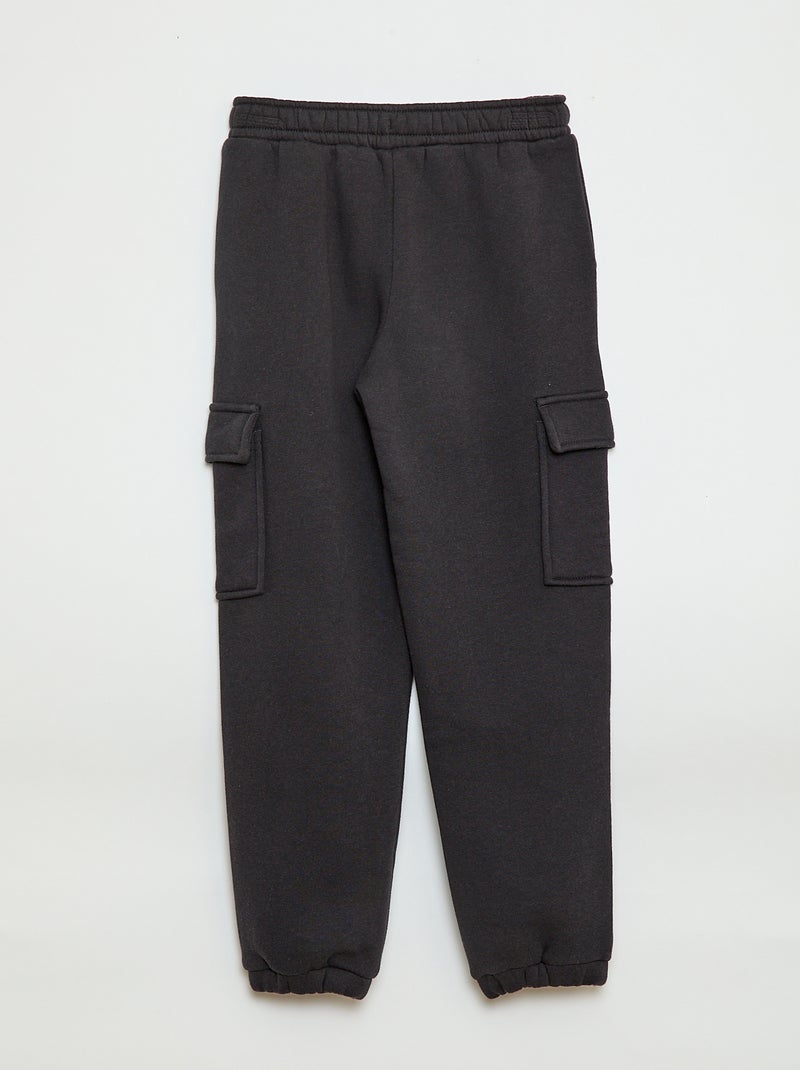 Effen fleece joggingbroek met zakken Zwart - Kiabi