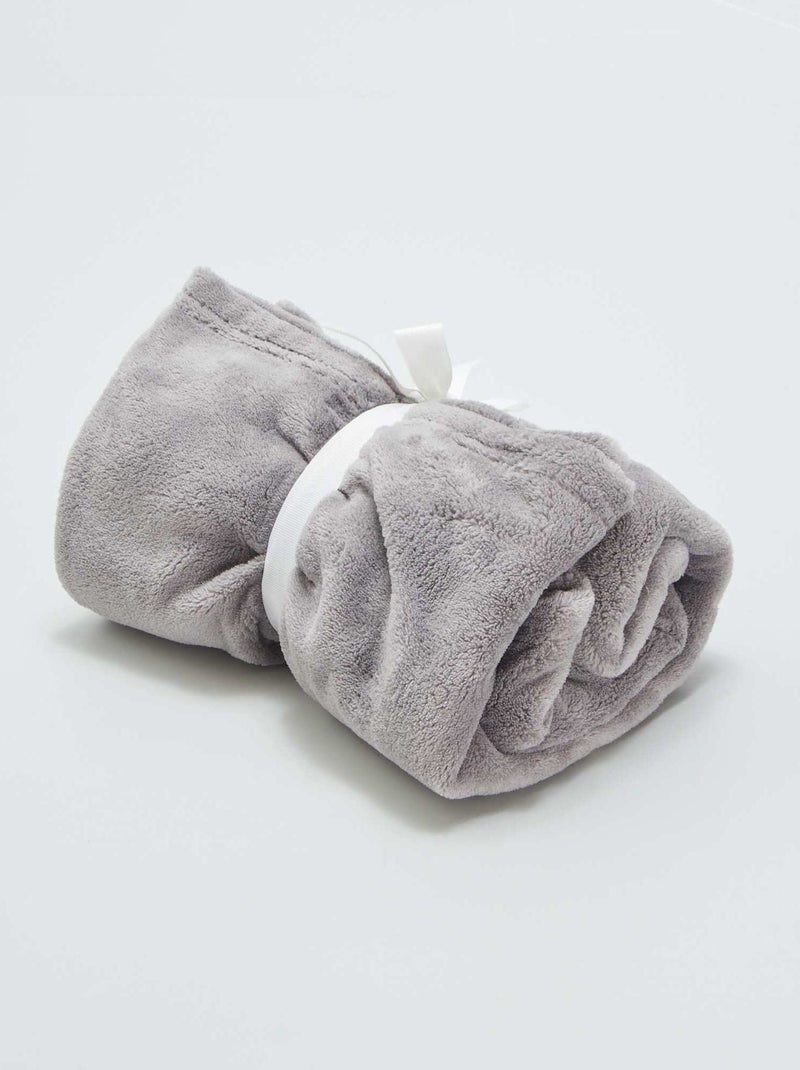 Effen fleecedeken GRIJS - Kiabi