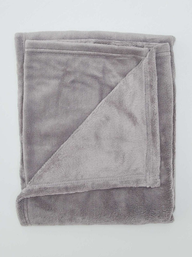 Effen fleecedeken GRIJS - Kiabi