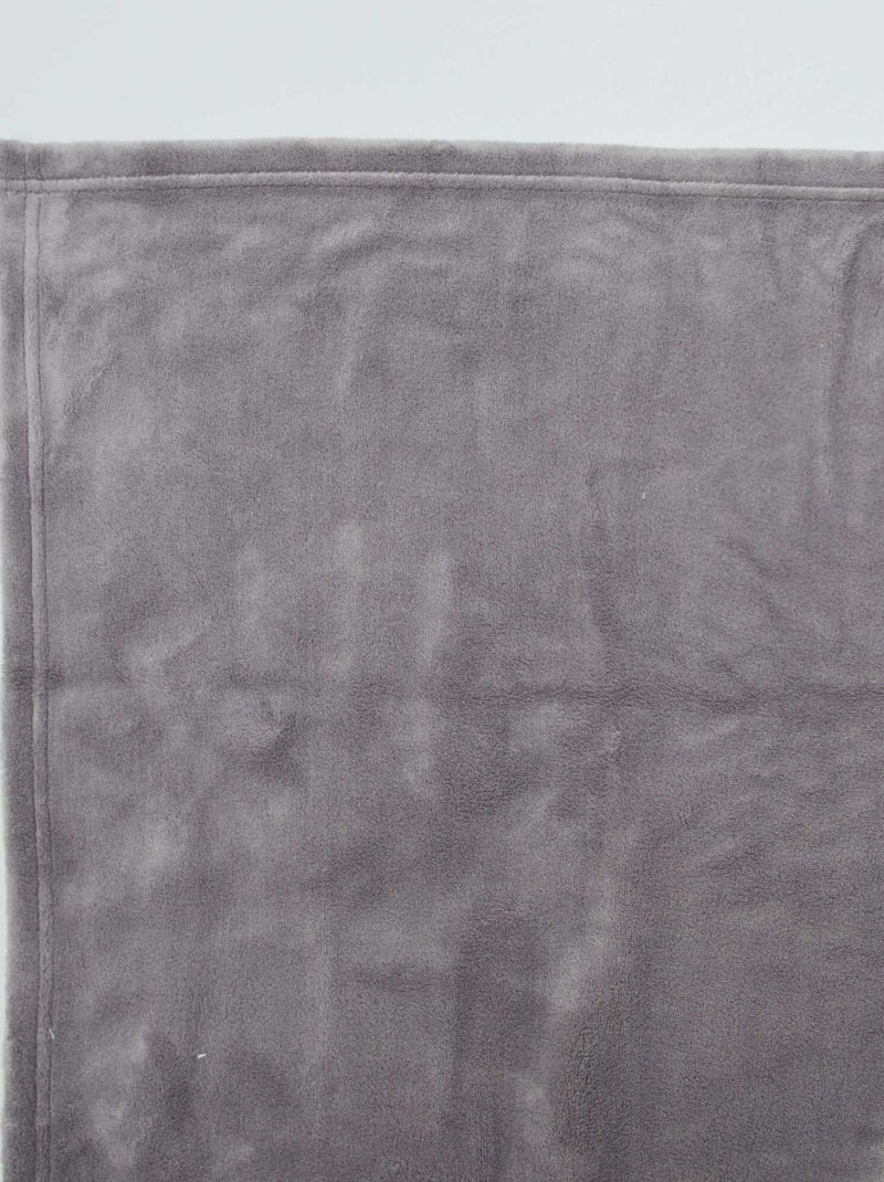 Effen fleecedeken GRIJS - Kiabi