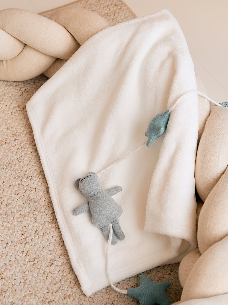 Effen fleecedeken sneeuw wit - Kiabi