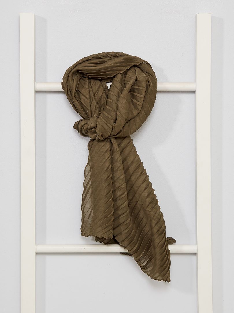 Effen foulard met plooien khaki - Kiabi