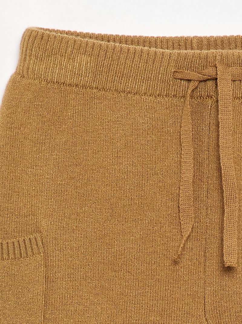 Effen gebreide broek Groen - Kiabi