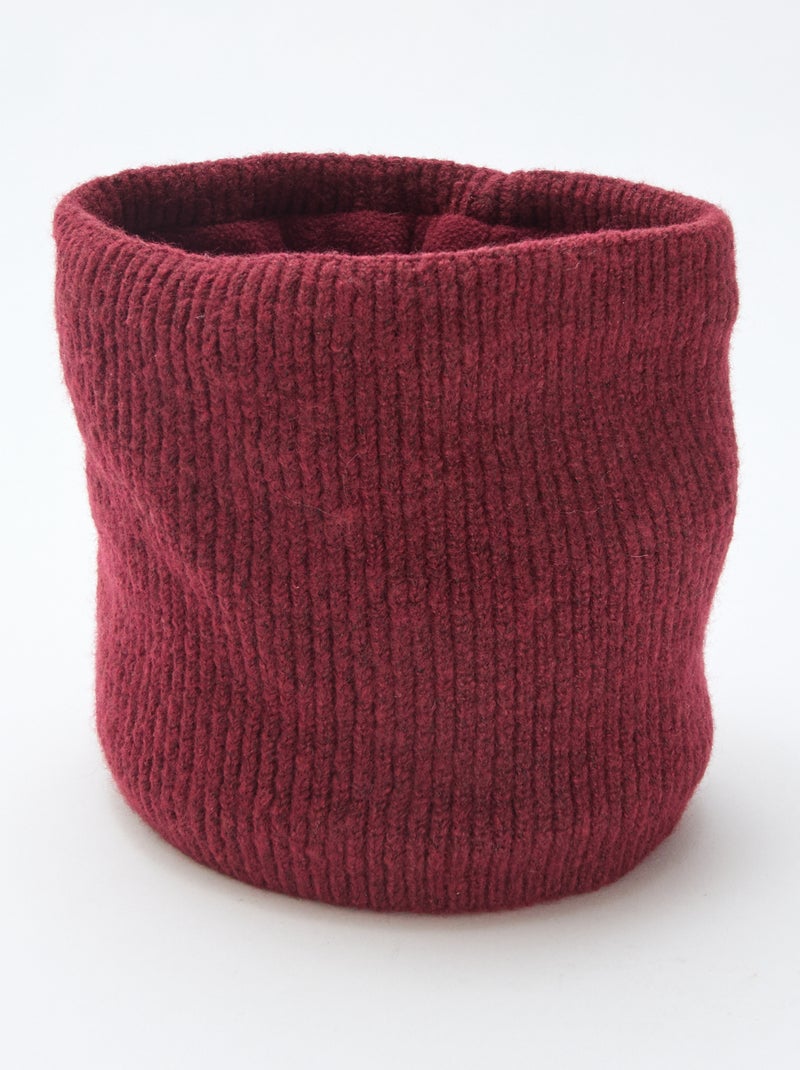 Effen gebreide colsjaal Rood - Kiabi