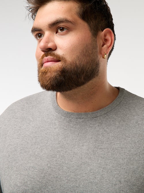 Effen gebreide trui met ronde hals - Kiabi