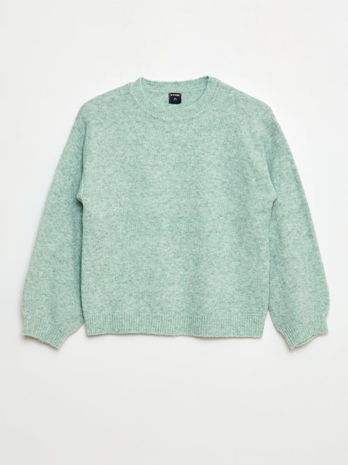 Effen, gebreide trui met ronde hals - Kiabi