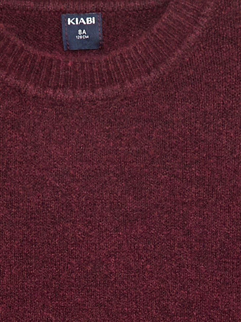 Effen, gebreide trui met ronde hals Rood - Kiabi
