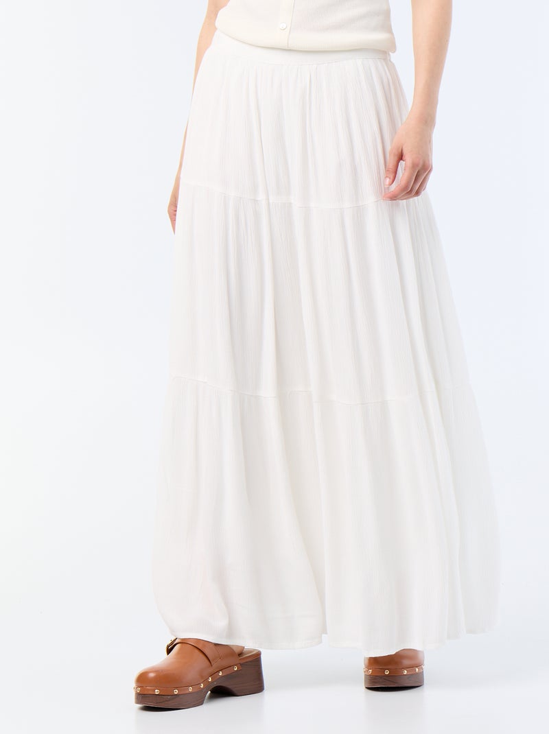 Effen gelaagde rok Wit - Kiabi