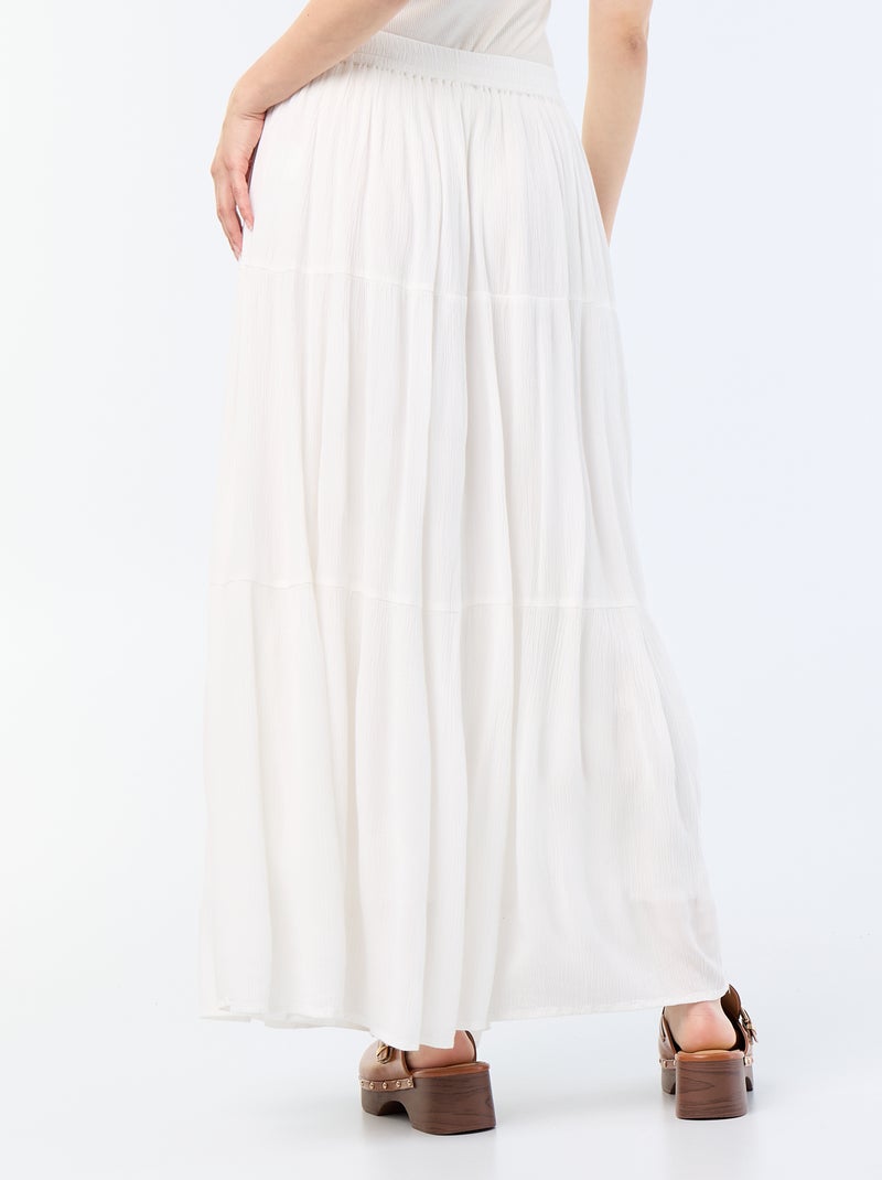 Effen gelaagde rok Wit - Kiabi