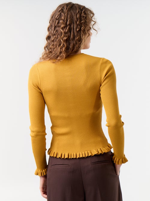 Effen geribbeld vest met ruchesafwerkingen - Kiabi Effen geribbeld vest met ruchesafwerkingen - Kiabi
