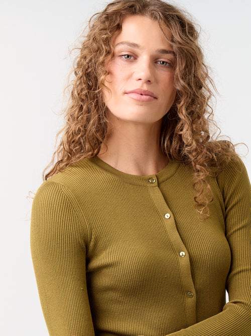 Effen geribbeld vest met ruchesafwerkingen - Kiabi Effen geribbeld vest met ruchesafwerkingen - Kiabi