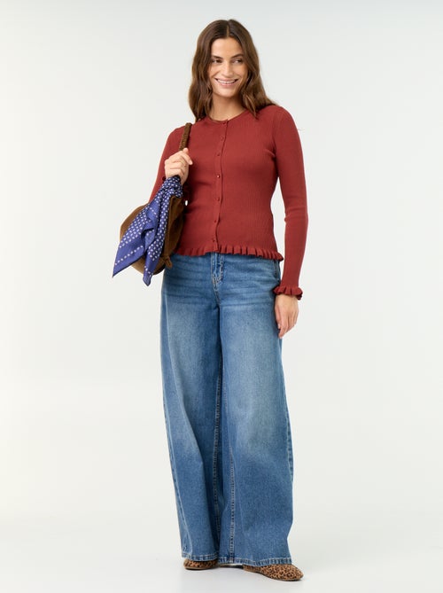 Effen geribbeld vest met ruchesafwerkingen - Kiabi Effen geribbeld vest met ruchesafwerkingen - Kiabi