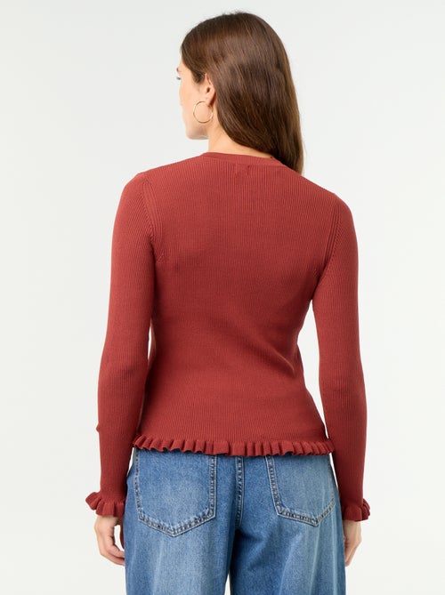 Effen geribbeld vest met ruchesafwerkingen - Kiabi Effen geribbeld vest met ruchesafwerkingen - Kiabi