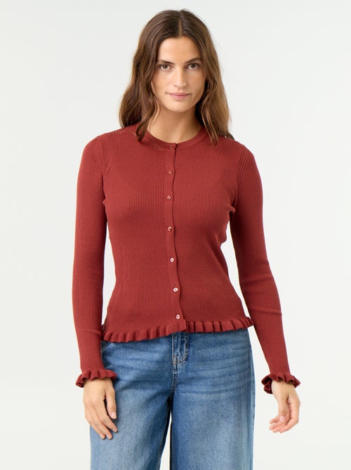 Effen geribbeld vest met ruchesafwerkingen - Kiabi Effen geribbeld vest met ruchesafwerkingen - Kiabi